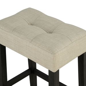 Set da Pranzo Bicolore Transizionale: Tavolo Nero con 2 Sgabelli Imbottiti Beige, Design in 3 Pezzi per Sala da Pranzo - Product Image 6