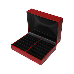 Caja Expositora de Anillos Rectangular de Gran Capacidad con Diseño de Cocodrilo, Doble Apertura y Diseño de Almacenamiento con Diez Ranuras 148x109x58mm - Product Image 1