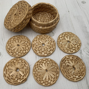 Sous-verres réutilisables en rotin pour thé et café, articles artisanaux de qualité supérieure à prix de gros - Product Image 6