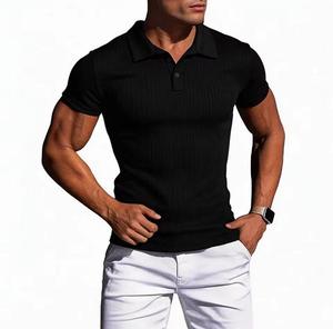 Chemise à manches courtes pour homme, style preppy, anti-rides, couleur unie, en coton tricoté, respirante, coupe classique - Product Image 2