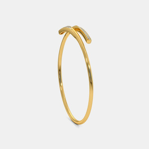 Brazalete de Oro con Barras Cruzadas de Diamantes y Diamantes Redondos Cultivados en Laboratorio - Product Image 2
