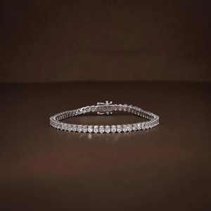 Pulsera de tenis de lujo con 10 diamantes ovalados cultivados en laboratorio para mujer, certificada por IGI, oro de 14K, elegante para bodas y fiestas. - Product Image 1