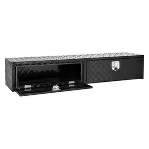 Truck Tool <b>Box</b> Heavy Duty 72 X 13 X 16 Inch <b>Black</b> Aluminum Tread with Dual Drop Doors Lockable Storage by Topsider - Product Image 1