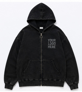 Sudadera Personalizada 100% Algodón Oversize de Felpa Gruesa con Estampado de Llama de Diamantes de Imitación, Efecto Desgastado, Teñido Liso, Fabricante - Product Image 1
