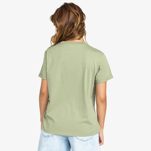 เสื้อยืดผ้าแคนวาสคอกลมแขนสั้นทรงปกติสำหรับผู้หญิง ระบายอากาศได้ดี สไตล์ลำลอง สตรีทแวร์ ขายส่ง ปรับแต่งได้ เสื้อยืดผู้หญิง - Product Image 3