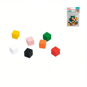 Cubi di legno ILAN 10x10x10mm 50 pezzi per artigianato ed educazione - Product Image 1