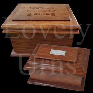 Wholesale stately wood cremation urns in 2 sizes adult medium <b>keepsake</b> memorial <b>ashes</b> container - Product Image 3