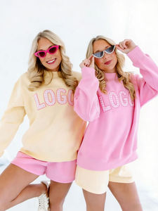 Custom Logo Women's Knitted <b>Tie</b> Dye High Quality Cotton Long Sleeved Mock Neck Oversized Casual Winter Streetwear Sweatshirt - Product Image 2