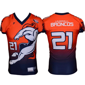 Camiseta de Fútbol Americano Personalizada con Número y Nombre para Hombre, Sublimación Completa, Poliéster Transpirable, Todos los Colores del Equipo, ODM OEM, MOQ Bajo, B2B - Product Image 2