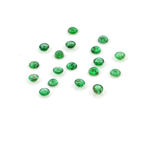 Esmeraldas naturales de Zambia calibradas en forma de cabujón, redondas de 2 mm, piedras preciosas de esmeralda sueltas naturales para la fabricación de joyas, listas para usar. - Product Image 1