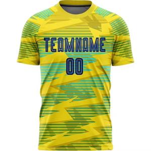 Technologie de découpe automatisée personnalisable, fourniture OEM pour uniformes d'équipe, maillot de football avec nom et logo de l'équipe positionnés à l'avant - Product Image 5
