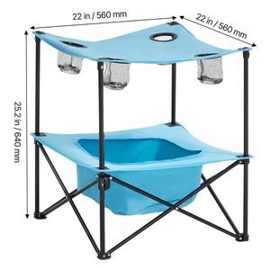 Tavolo da Campeggio Pieghevole Portatile in Tessuto Oxford 600D Impermeabile, Leggero, per Picnic all'Aperto, Viaggi e Spiaggia - Product Image 2