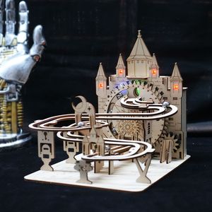 Kit Fai-da-Te per Pista delle Biglie Elettrica 3D in Legno con Luci, Modello da Costruire con Rompicapo, Regalo di Natale - Product Image 1