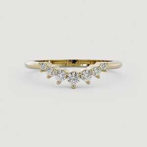 Wholesale 10k 14k 18k Solid Gold Lab Grown Diamond Contour Band <b>Dainty</b> Minimalist Stackable <b>Ring</b> Real Gold Jewelry Manufacturer - Product Image 1