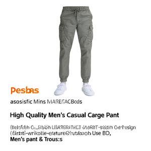 Pantalon cargo décontracté pour homme de haute qualité, design droit multi-poches personnalisé avec élastique anti-plis pour usage extérieur BD - Product Image 3
