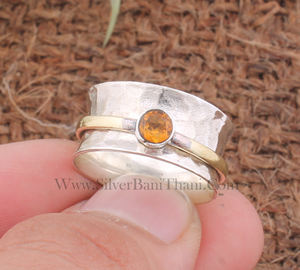 แหวนเงินแท้ 925 ประดับพลอยซิทรินสีเหลืองธรรมชาติ รูปทรงวงรี ของขวัญวันครบรอบสำหรับผู้หญิง ประจำเดือนพฤศจิกายน - Product Image 6