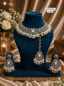 Kundan <b>Pearl</b> Gold Plated Bridal <b>Necklace</b> <b>Set</b> with Earrings Indian Wedding Imitation Jewellery <b>Set</b> - Product Image 3
