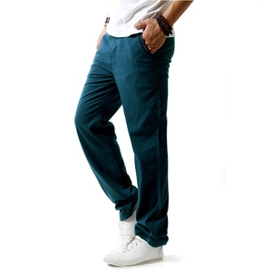 Hot Wholesale Plus Size Men's Spring Cotton Linen Mid Waist Lightweight Drawstring Closure <b>Waterproof</b> <b>Trousers</b> Casual Straight - Product Image 6