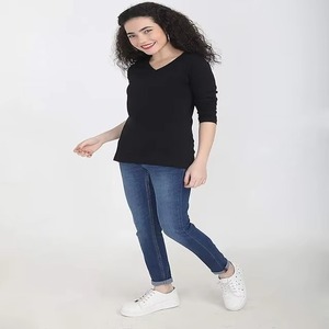 T-shirt d'été en jersey pour femme, manches longues, séchage rapide, teinture écologique, à carreaux, classique, décontracté, coupe ample, grandes tailles - Product Image 4