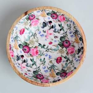 Handmade Wooden Serving Bowl Natural Finish for Salad Fruit and Decorative Display - Product Image 3