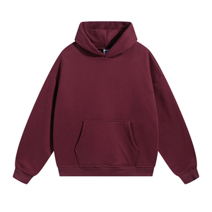Custom Puff Print Blank Hoodies 400gsm Heavy Fleece Oversized Pullover Streetwear Hoodies No MOQ - Product Image 1