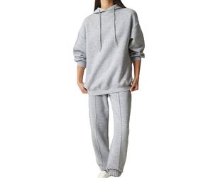 Conjunto Deportivo de Dos Piezas de Forro Polar con Logotipo Personalizado para Otoño e Invierno, Chándal para Mujer, Ropa Deportiva, Conjunto de Sudadera, Ropa de Entrenamiento Estampada - Product Image 4