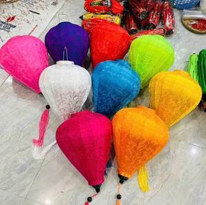 Vietnamese <b>Bamboo</b> <b>Lantern</b> Jacquard Fabric Luxury Pattern Colorful for Wedding Restaurant Decor Hanging Hoi An <b>Lantern</b> Wholesale - Product Image 1