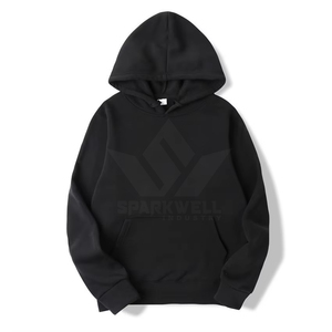 Sweat-shirt à capuche unisexe vert foncé, coupe classique, en molleton de coton, style streetwear décontracté avec logo imprimé sur le devant, respirant pour l'automne - Product Image 3