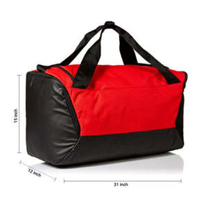 Unisex Red and Black Polyester Gym <b>Duffel</b> <b>Bag</b> 30-40L Zipper Closure Casual Durable Fitness <b>Bag</b> with Soft Handle and Adjustable - Product Image 2