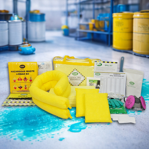 Kit de Réponse aux Déversements Chimiques Haute Absorption 45 Litres dans un Sac de Transport Souple Étanche – Contrôle d'Urgence des Matières Dangereuses pour Acides et Alcalis - Product Image 1