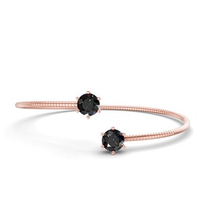 Brazalete Elora Flexi de oro rosa de 14 quilates con diamantes negros de laboratorio (1 quilate) Tw. Pulseras Románticas con Diamantes Naturales Certificados para Regalos - Product Image 1