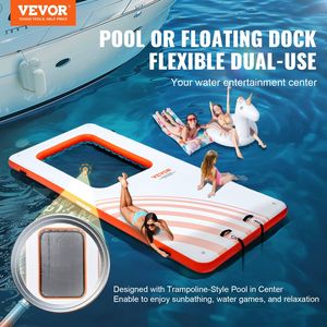 Piattaforma galleggiante gonfiabile 15x 6.5ft 4 * 6FT trampolino maglia piscina antiscivolo tappetino d'acqua portatile borsa staccabile scala per - Product Image 2