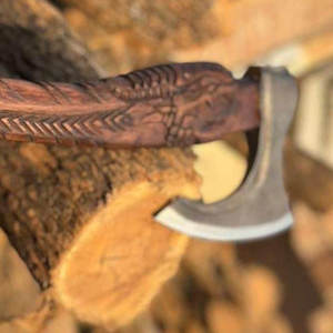 Viking <b>Axe</b> Industrial Grade Traditional Scandinavian Inspired Wooden Designed for Bushcraft <b>Camping</b> Survival Use Rustic Decor - Product Image 6