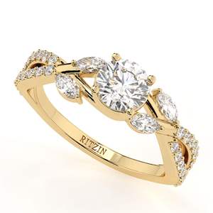 แหวนหมั้นและแหวนครบรอบสำหรับผู้หญิง ดีไซน์น่ารัก ตัวเรือนโรสโกลด์ ประดับเพชรทรงกลมเพาะเลี้ยงในห้องปฏิบัติการ - Product Image 5