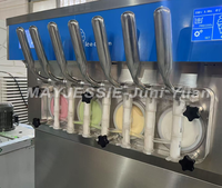 Machine à crème glacée molle verticale 4+3 saveurs mélangées, 7 saveurs, haute production, usage commercial