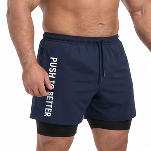 OEM <b>Men's</b> Dual Layer Gym <b>Shorts</b> Plus Size Breathable Sports Training <b>Shorts</b> <b>Men</b> 2 in 1 Workout <b>Shorts</b> Quick Dry Running <b>Shorts</b> - Product Image 1