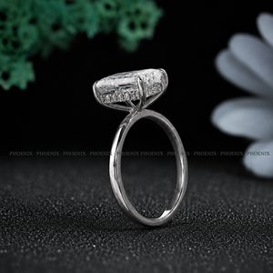 Anillo de Compromiso Solitario de Moissanita Corte Radiante, Plata de Ley 925, Estilo Diamante, Anillo de Promesa, Anillo de Boda para Mujer, Venta al por Mayor - Product Image 5
