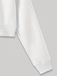 Sweat-shirt court à capuche zippé blanc surdimensionné personnalisé à manches longues pour femme avec imprimé visage clignotant – Tenue décontractée d'automne - Product Image 4