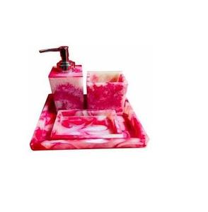 Golden Foil Resin <b>Bathroom</b> <b>Accessories</b> <b>Set</b> For Homes Hotels Custom Luxury <b>Bathroom</b> Organizer Countertop Vanity Decor Wholesale - Product Image 2