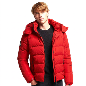 Chaqueta de Invierno para Hombre con Capucha, Color Negro Sólido, Resistente al Viento, con Cierre, Estilo Casual, Frente de Lona, Relleno de Algodón Ecológico, Corte Regular - Product Image 2