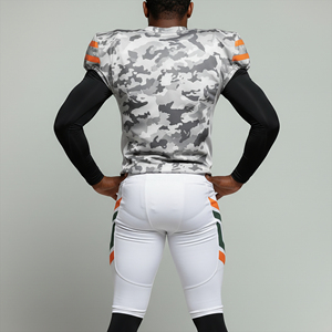 Conjuntos de Uniformes de Fútbol Americano Profesionales Hechos a Medida, 100% Poliéster, Diseño de Camuflaje Personalizado, Manga Corta, Transpirables - Product Image 2