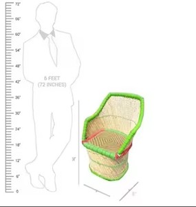 Wholesale Handicraft Natural <b>Bamboo</b> Midcentury Eco-Friendly Durable Armchair Living Room Garden Courtyard Outdoor Furniture - Product Image 2