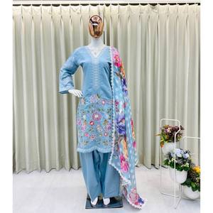 Hermoso conjunto de traje de Parte superior inferior y Dupatta para mujer para ropa de fiesta - Product Image 2