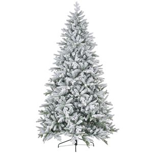 Albero di Natale innevato da 210 cm con montaggio facile e design a cerniera per decorazioni natalizie in casa e ufficio - Product Image 1