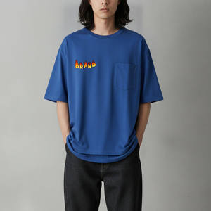 เสื้อยืดผู้ชายคุณภาพสูง ปรับแต่งได้ เป็นมิตรกับสิ่งแวดล้อม ป้องกันรอยยับ แขนสั้น สตรีทแวร์ ทรงหลวม ไหล่ตก ผ้าฝ้าย 100% - Product Image 1