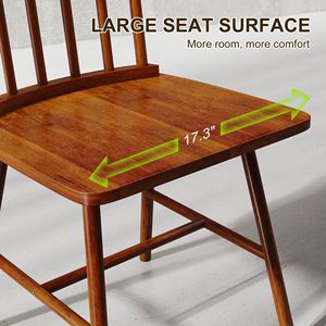 Set di 4 Sedie da Pranzo in Stile Rustico Marrone Chiaro, Sedie da Cucina in Legno con Struttura in Metallo e Schienale a Fuso per Sala da Pranzo - Product Image 6
