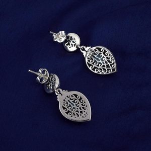 Nuevos pendientes colgantes de plata de ley 925 maciza con cierre a presión, con piedra preciosa de larimar azul natural, joyería fina de playa para mujer - Product Image 3