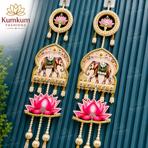 Decoración de Pared de Loto y Elefante, Hecha a Mano en India, para Diwali, Bodas, Ganesha, Fiestas, Regalos de Inauguración de Casa, Decoración de Pared para el Hogar - Product Image 4