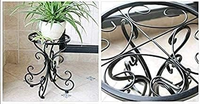 Support de plante décoratif haut pour une utilisation en intérieur et en extérieur |   Support de pot de fleurs en fer et table d'appoint de jardin en métal