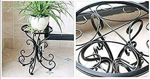 Support de plante décoratif haut pour une utilisation en intérieur et en extérieur |   Support de pot de fleurs en fer et table d'appoint de jardin en métal - Product Image 3